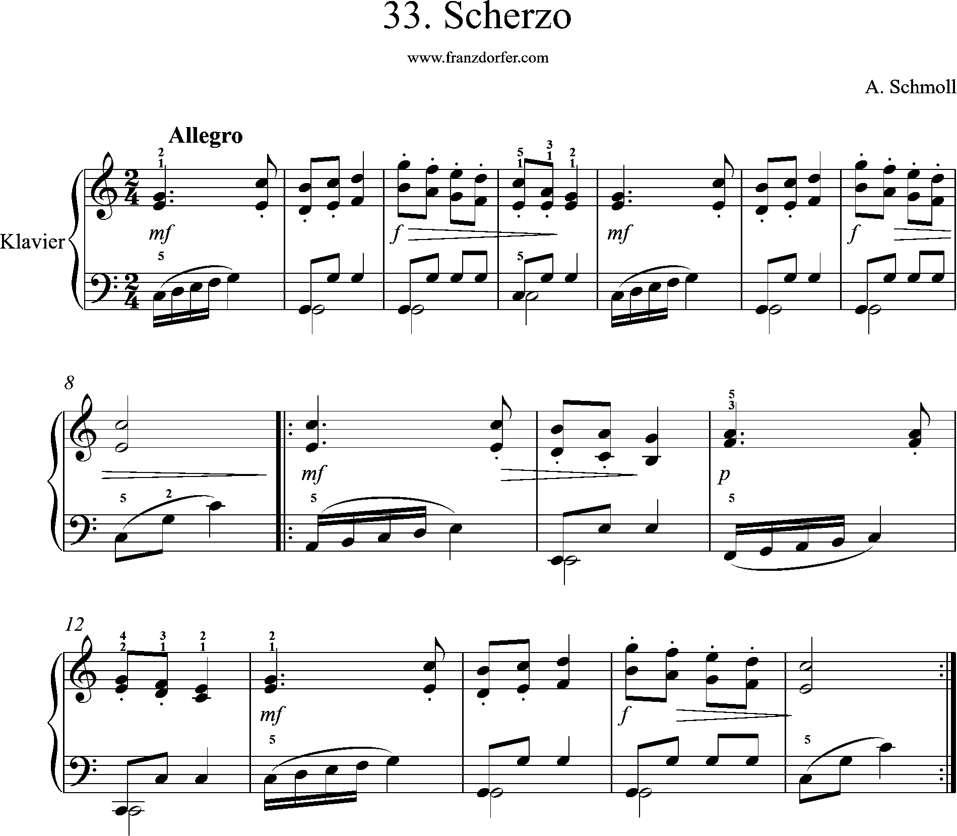 Schmoll, op. 91-95, Scherzo